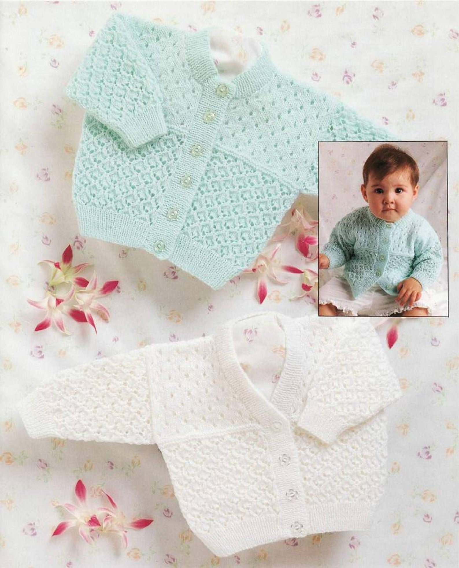 Knit Pattern Baby Cardigan 2 Styles to Knit for Baby Instant Etsy