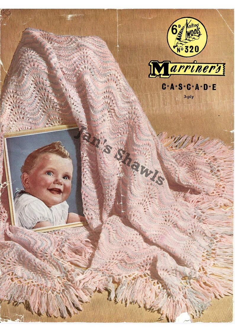 Vintage Knit Pattern for Baby Shawl Blanket Afghan Instant Etsy UK