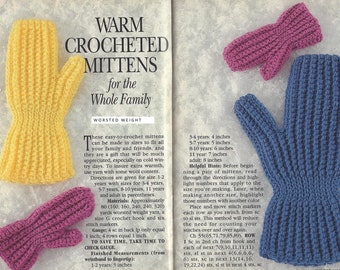 Crochet Mittens easy to crochet for the whole family download crochet pattern