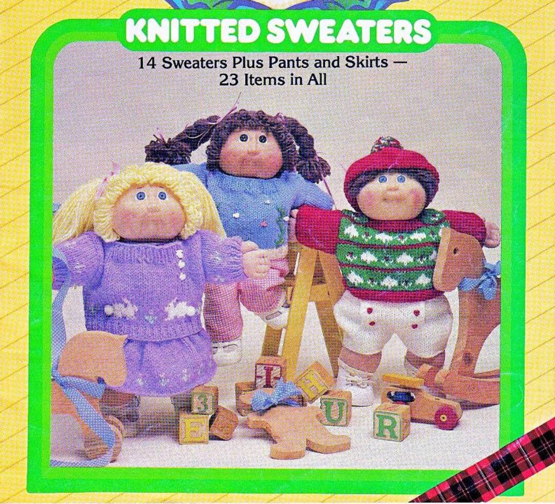 Knitting Pattern for Cabbage Patch Kids Doll 23 Designs Sweaters