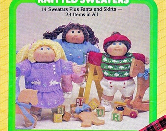 Knitting Pattern for Cabbage Patch Kids Doll 23 Designs sweaters instant download knitting pattern
