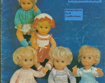 Vintage knitting pattern My First Love Knit Doll Clothes Tiny Tears baby dolls instant download knitting pattern