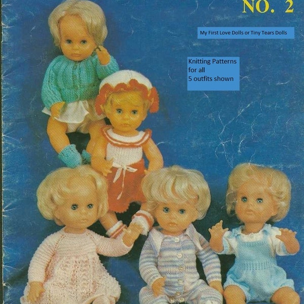 Vintage knitting pattern My First Love Knit Doll Clothes Tiny Tears baby dolls instant download knitting pattern