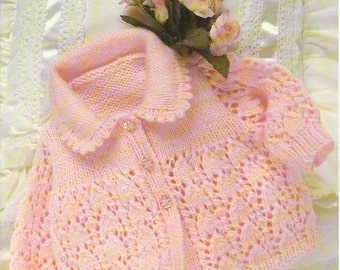 Emu 8759 Beautiful vintage baby matinee coat perfect for baby girl instant download knitting pattern