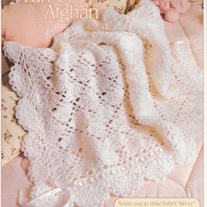 Vintage Crochet Baby's Fancy Afghan blanket instant download crochet pattern