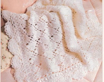 Vintage Crochet Baby's Fancy Afghan blanket instant download crochet pattern