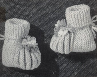 Vintage Knit Baby Booties knitting pattern instant download knitting pattern