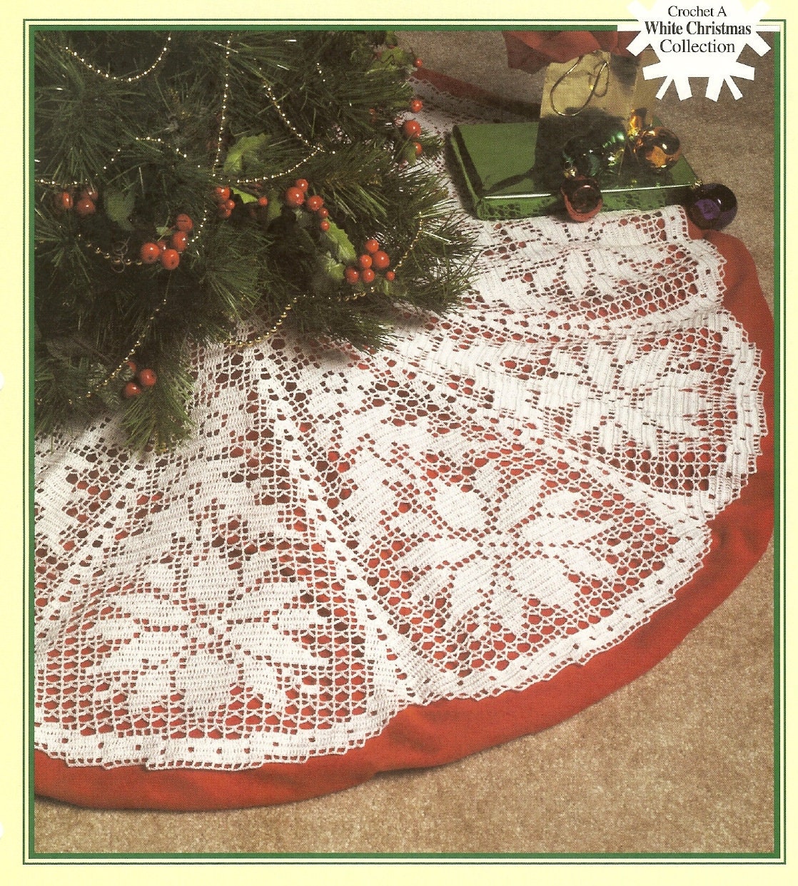 Christmas Tree Skirt Cape Maroon Green Poinsettia Handmade Costume Cosplay FLAW