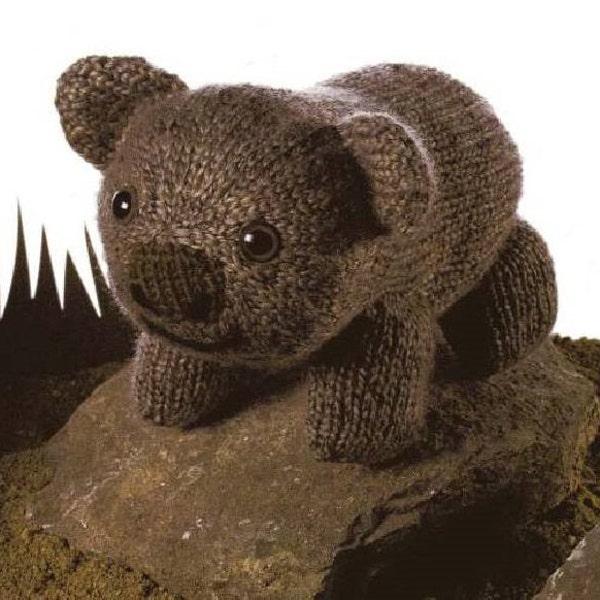 vintage knit pattern Australian Wombat Toy to knit instant download knitting pattern