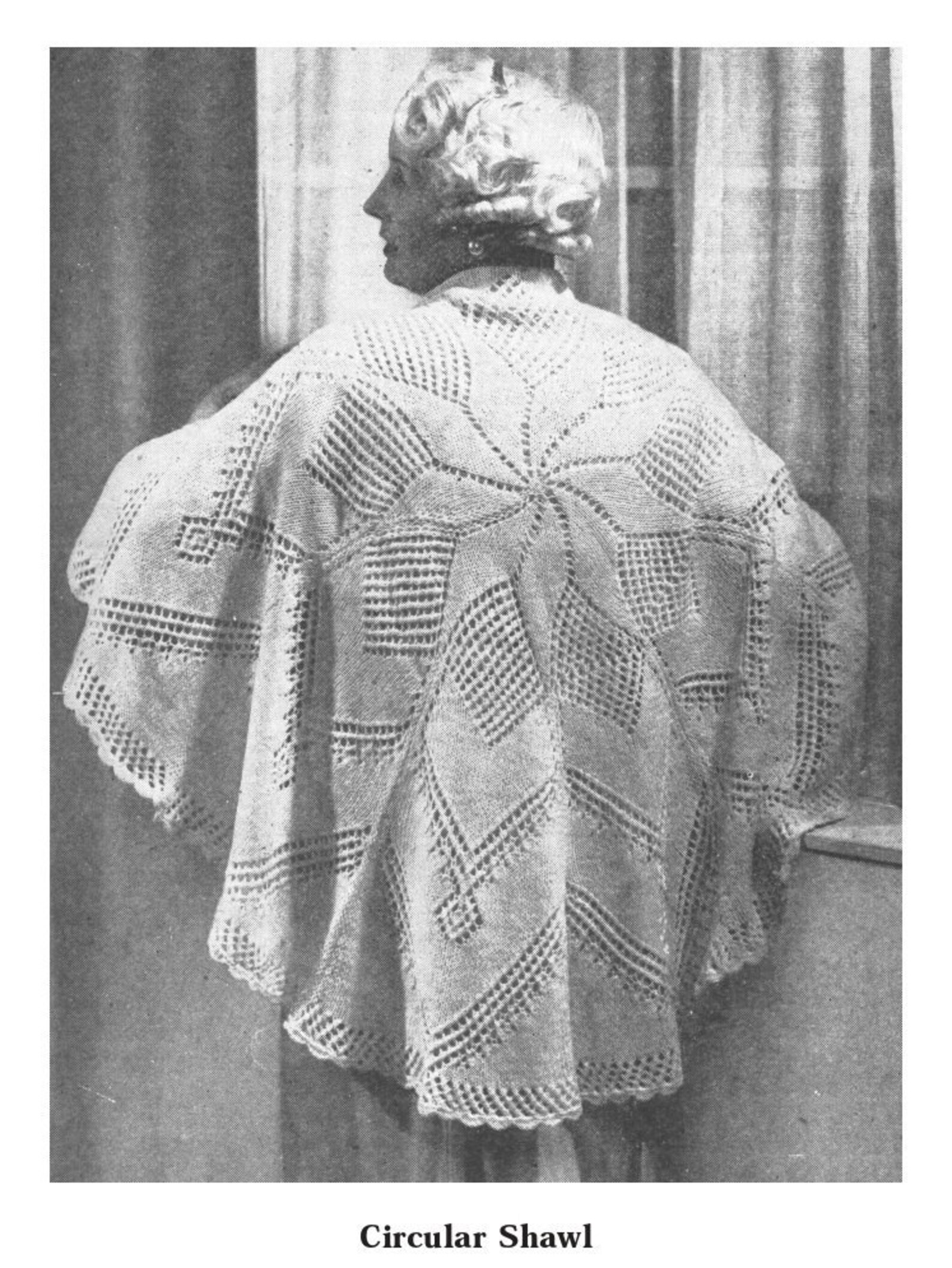 Vintage Knit Pattern 1940 Circular Shawl Instant Download Etsy