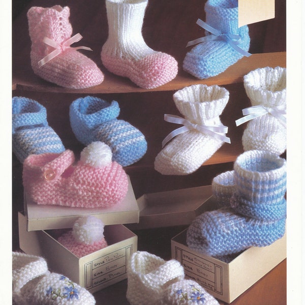 Knit Baby Booties and Shoes knitting pattern instant download knitting pattern