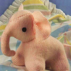 Erica Elephant Toy vintage knitting pattern instant download pdf pattern