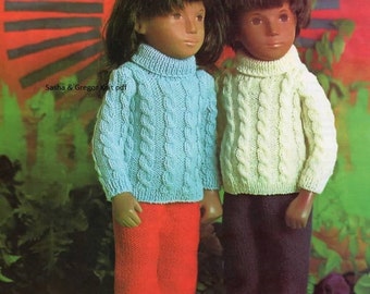 Sasha and Gregor vintage Doll Clothes to knit instant download knitting pattern