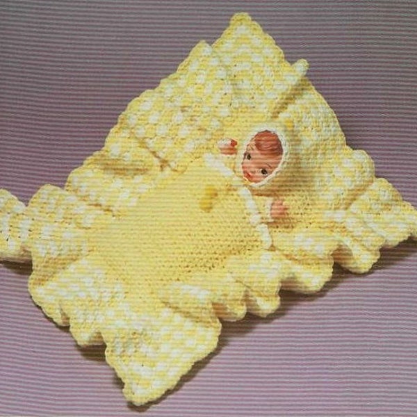 vintage crochet cuddler doll dolly in blanket to crochet instant download crochet pattern