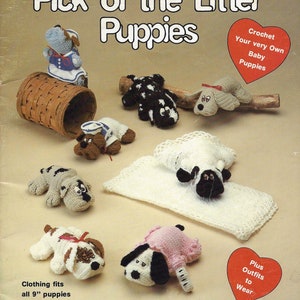 Vintage Crochet Pound Puppies Dogs Newborn Puppies and Clothing instant download crochet pattern