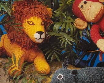 Vintage Toys to Knit and crochet from the Jungle instant download knitting pattern