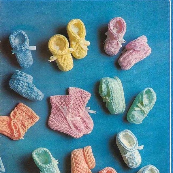 Vintage Shepherd 350 Knit Baby Booties knitting pattern instant download knitting pattern