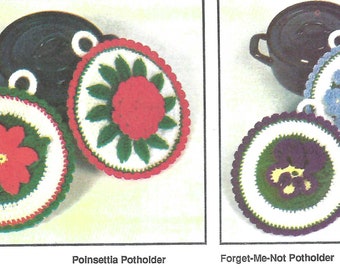 Pdf Kitchen Flowers Pretty Potholders instant download crochet pattern