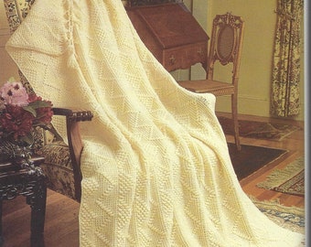 Vintage Crochet Candlewick Afghan blanket instant download crochet pattern