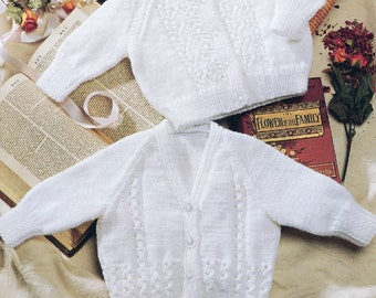 Baby Cardigans to Knit DK yarn Round and V neck download knitting pattern