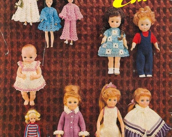 Vintage Doll Clothes to knit and crochet for various sizes instant download knitting pattern