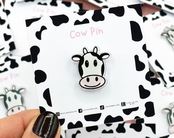 Acrylic Cow Pin Badge, Cow Pin, Cow Badge, Acrylic Badge, Cow stocking filler, Cow gift, Christmas gift, Christmas present, Cute cow pin