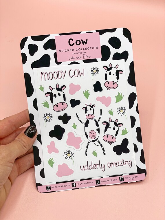 Cow Sticker Sheet Cow Print Stickers Bullet Journal 