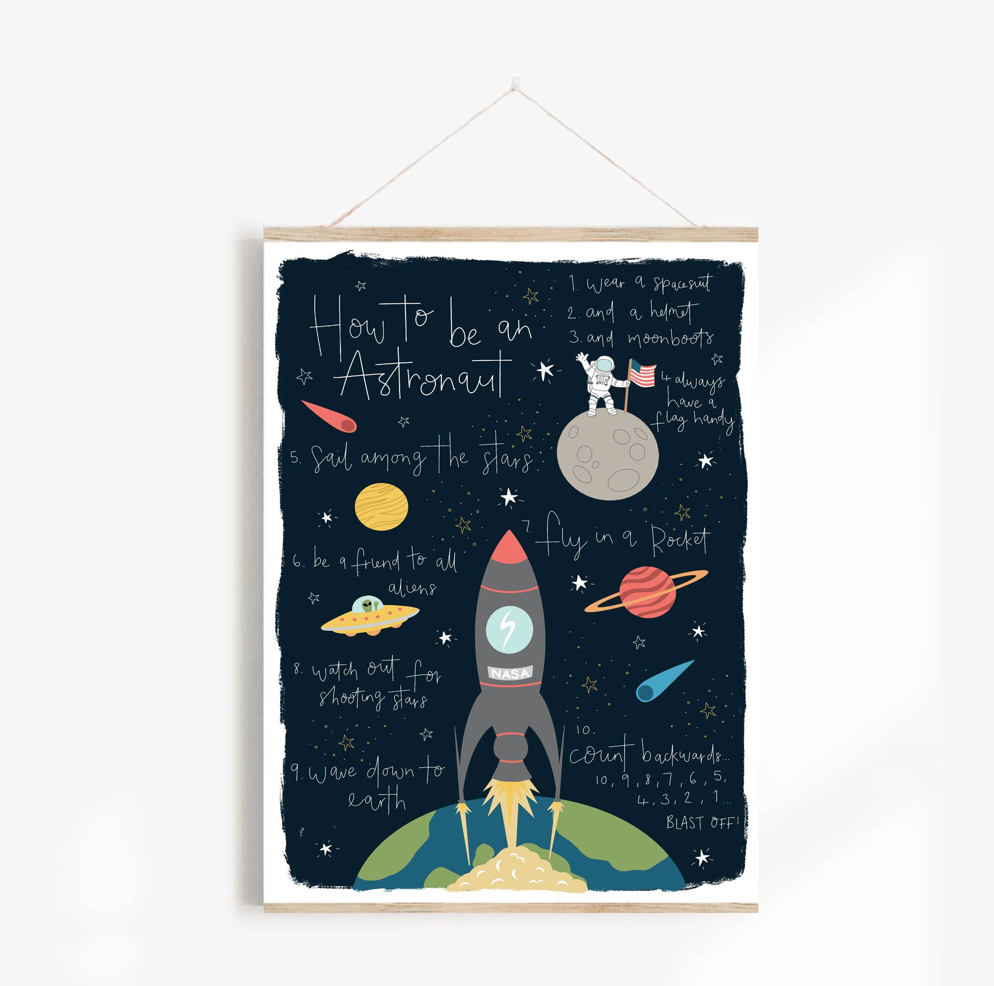 How to Be an Astronaut Print Astronaut Art Print Home Etsy