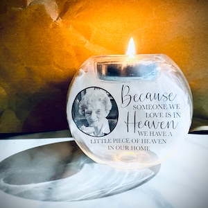 Memory Tea Light Holder, Memorial Candle, Glass Tea Light Holder, Loved one candle, memorial gift, memory gift, sentimental candle holder