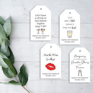 Personalised Hen Do Tags, Hen Party Tags, Hen weekend tags, wedding tags, bachelorette party tags, favour tags, personalised party tags