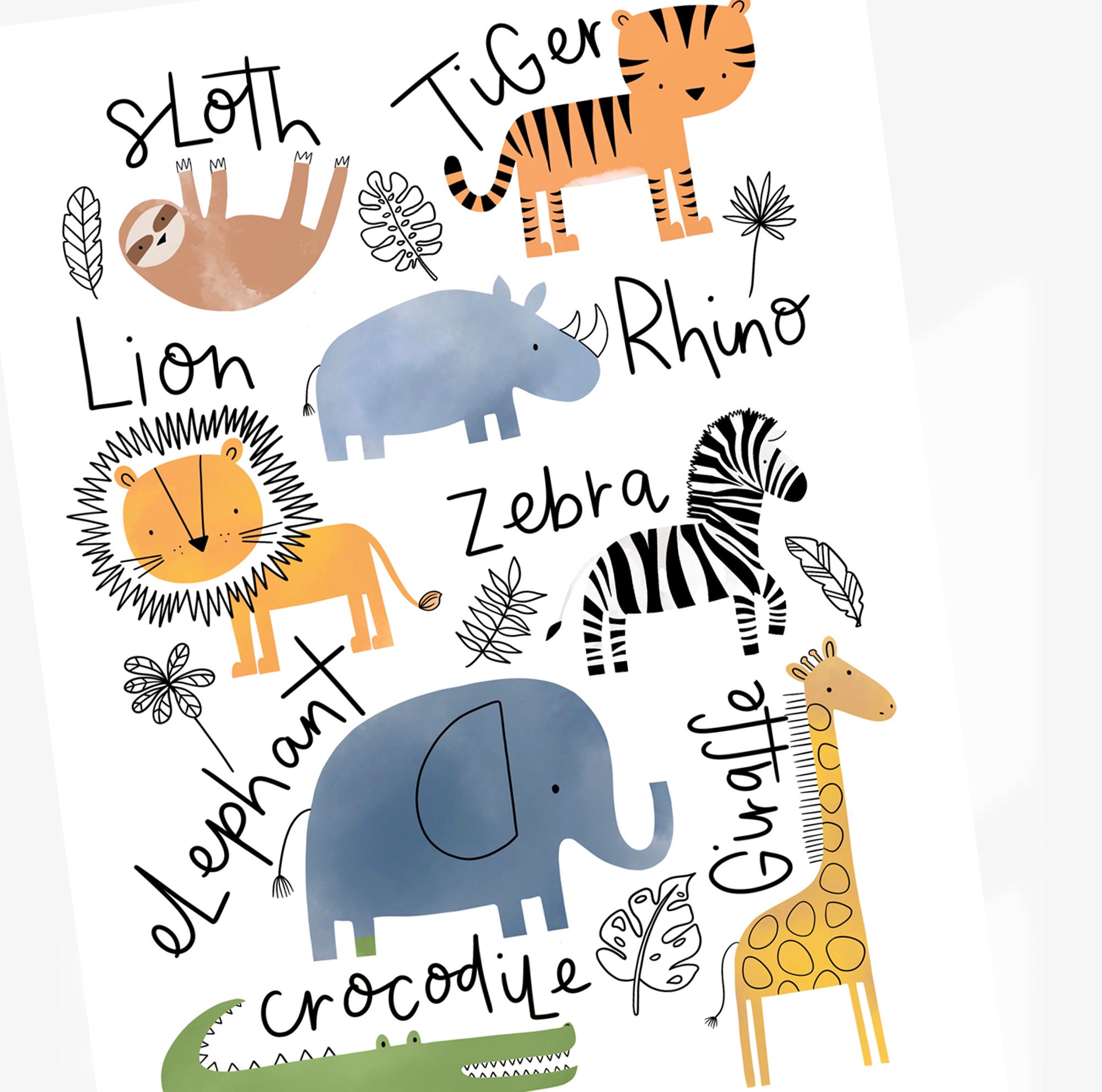 Kids Jungle Animal Print Animals Print Jungle Print - Etsy