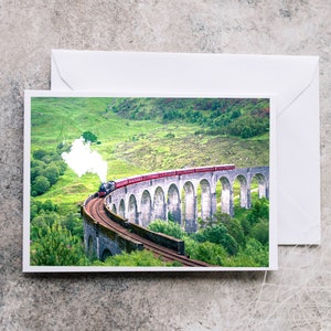 Greeting Card | Glenfinnan Viaduct | Steam Train | Film Location | Blank Card |Birthday Card | Christmas Card