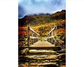 Across The Bridge - Snowdonia Wales. Colour Photographic Print