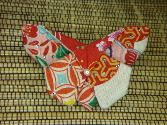 In Japanischer Stoff Streifen Origami Schmetterling