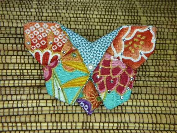 In Japanischer Stoff Streifen Origami Schmetterling