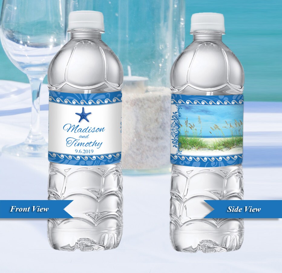 Beach Water Bottle Labels Bch-07-wbl-digital Download - Etsy