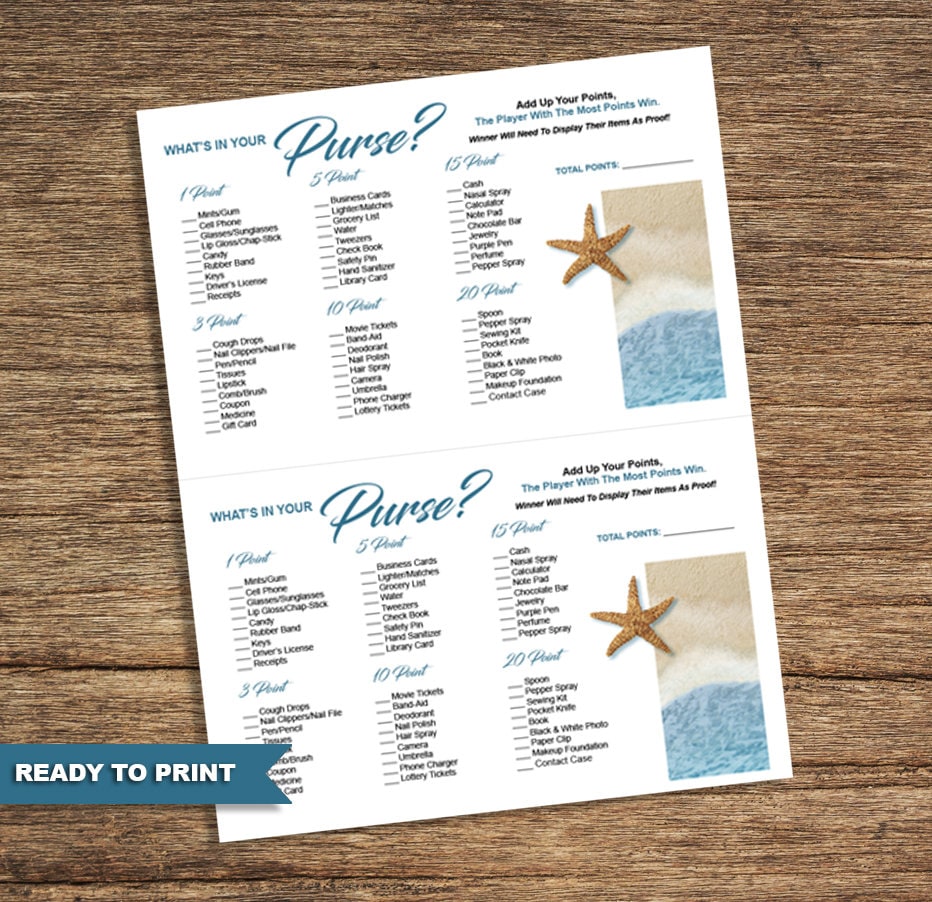 Beach Bridal Shower Games Bch-02-bsg-digital Download - Etsy