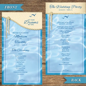 Nautisches Hochzeitsprogramm BOT-02-WP-Digital Download