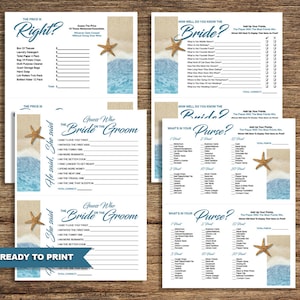 Beach Bridal Shower Games BCH-02-BSG-Digital Download