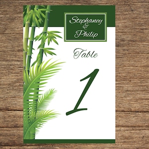 Bamboo Palm Table Number and Place Cards PLM-01-Digital Download image 2