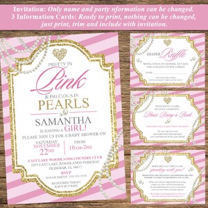 BAB-16-INV-BSI-Pink and Pearls Bridal Shower Invitation Digital Download