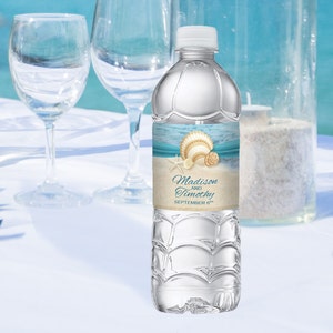BCH_10 Beach Personalized Water Bottle Labels Editable Digital Download