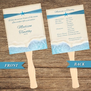 Beach Fan and Wedding Program BCH-01-FP-Digital Download