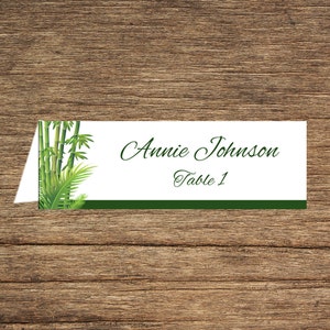 Bamboo Palm Table Number and Place Cards PLM-01-Digital Download image 3