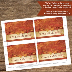 Fall-05-digital Download Fall Table Numbers and Place Cards - Etsy