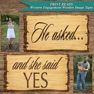 Western Engagement Holzschild (Holzfoto&#39;s) WEST-01-ENGS-Digital Download