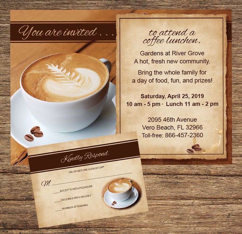 Event Coffee Invitation and Respond Card Coff01invrcdigital Download Etsy