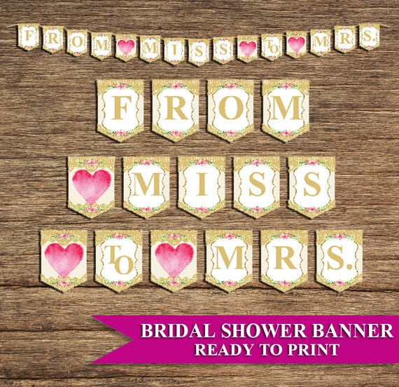 Bridal Shower Banner Decorations Ready to Print | Etsy