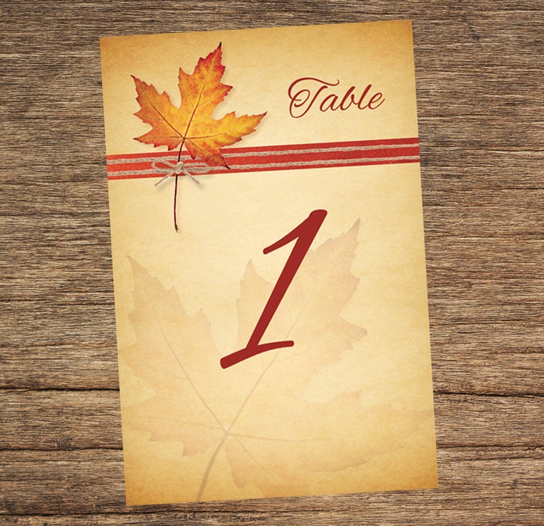 Fall Table Numbers and Place Cards Fall01digital Download Etsy