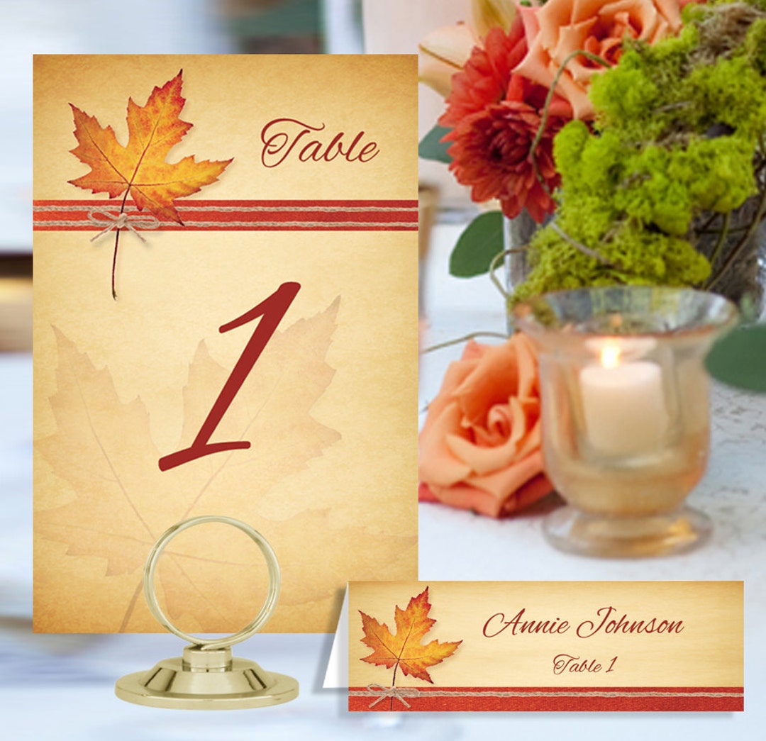 Fall Table Numbers and Place Cards Fall-01-digital Download - Etsy